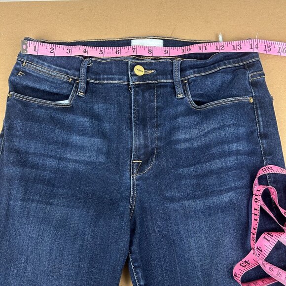 Frame Le High Skinny Jeans Womens 29 Blue Split Ankle Five Pocket - Picture 5 of 12